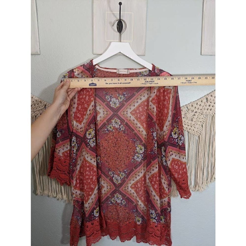 Altar'd State Kimono with 3/4 Lace Sleeves - Picture 8 of 8